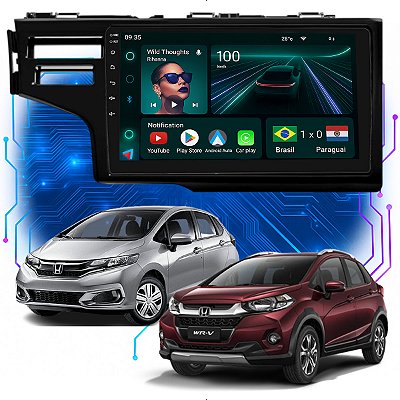 Kit Multimidia Android 4GB/64GB 9p Fit Wrv 2015-2021 Carplay + Spotify