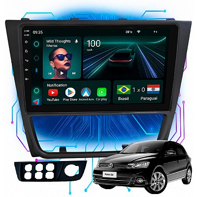 Kit Multimidia Android 4GB/64GB 9p Gol G6 2012-2016 Carplay +Bluetooth