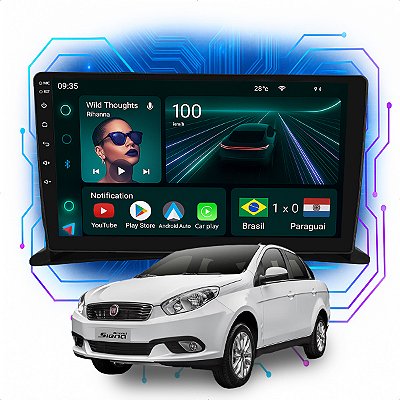 Kit Multimidia Android 4GB/64GB 9p Grand Siena 2013-2021 Wifi + Câmera De Ré