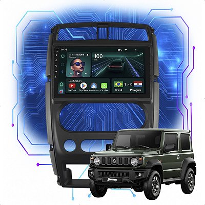 Kit Multimidia Android 4GB/64GB 9p Jimny 2008-2018 Gps + Câmera De Ré
