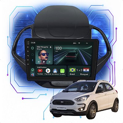 Kit Multimidia Android 4/64GB 9p KA Freestyle 2019-2021 Android Auto + Câmera De Ré