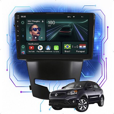 Kit Multimidia Android 4/64GB 9p Korando 2014-2016 Bluetooth