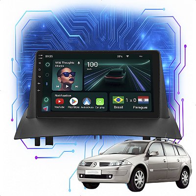 Kit Multimidia Android 4GB/64GB 9p Megane 2007-2013 Camera De Ré