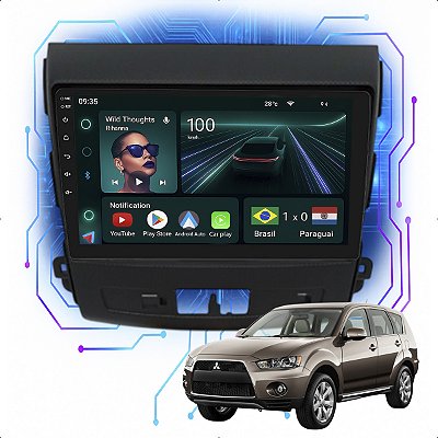 Kit Multimidia Android 4GB/64GB 9p Outlander 2008-2013 Android Auto + Camera De Ré