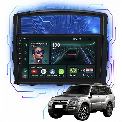 Kit Multimidia Android 4GB/64GB 9p Pajero Full 2008-2021 Carplay + Android Auto