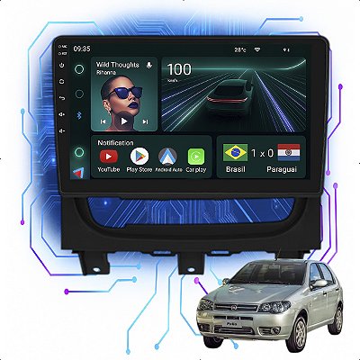 Kit Multimidia Android 4GB/64GB 9p Palio Economy 2012-2020 Carplay + Wifi