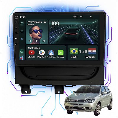 Kit Multimidia Android 4GB/64GB 9p Palio Economy 2012-2020 Gps + Spotify