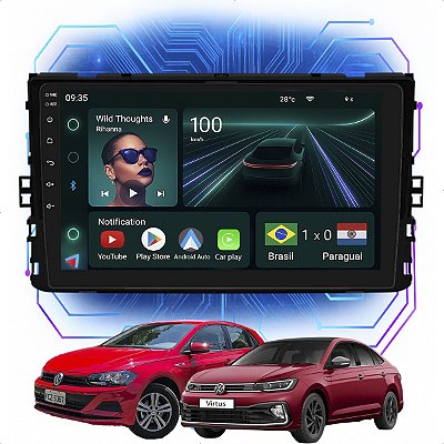 Kit Multimidia Android 4GB/64GB 9p Polo Virtus 2018-2022 Android Auto + Spotify