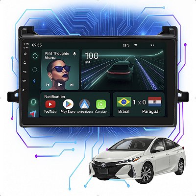 Kit Multimidia Android 4GB/64GB 9p Prius 2016-2020 Carplay + Android Auto