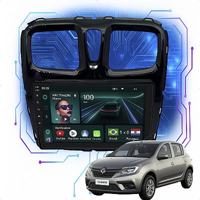 Kit Multimidia Android 4GB/64GB 9p Sandero 2015-2024 Android Auto + Wifi