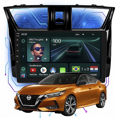 Kit Multimidia Android 4GB/64GB 9p Sentra 2014-2020 Gps + Wifi