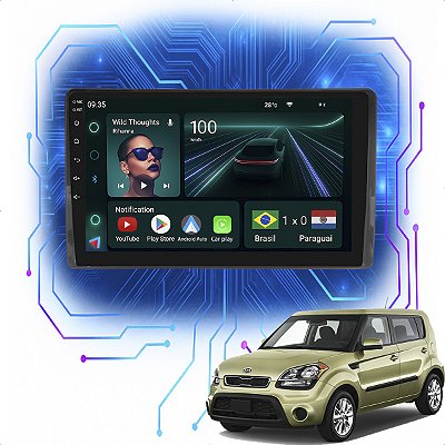 KIT MULTIMIDIA ANDROID 4GB/64GB 9" SOUL 12/14 PRETO HYUNDAI