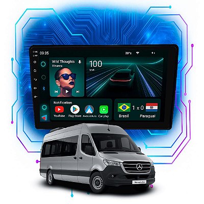 Kit Multimidia Android 4GB/64GB 9p Sprinter 2019-2020 Carplay + Wifi