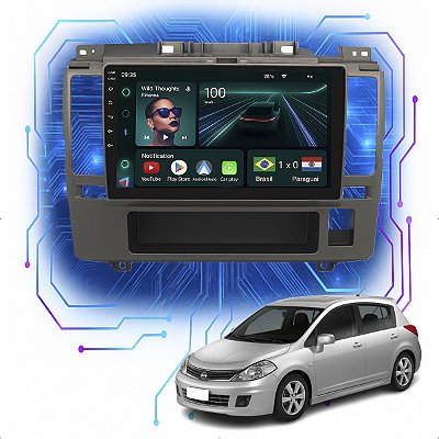 Kit Multimidia Android 4/64GB 9p Tiida 2008-2013 Carplay + Wifi