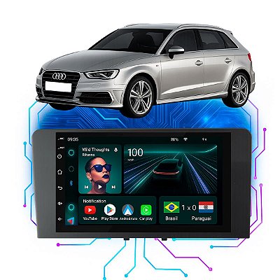 KIT MULTIMIDIA ANDROID 4/64GB 7" A3 07/12 PRETO AUDI CARPLAY