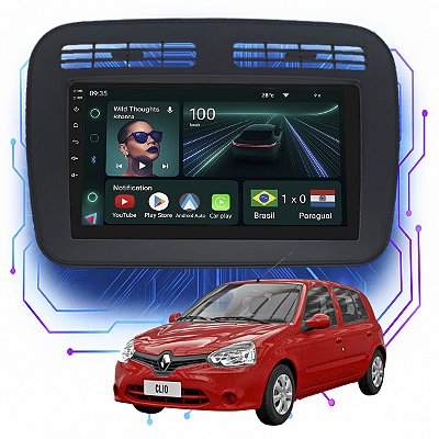 Kit Multimidia Android 4-64GB 7p Clio 98-16 Youtube + Wifi