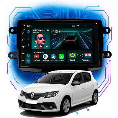 KIT MULTIMIDIA ANDROID 4/64GB 7" SANDERO 11/24 2 DIN PRATA J