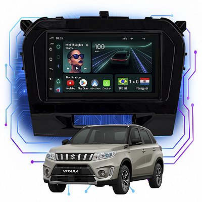 Kit Multimidia Android 4-64GB 7p Vitara 16-22 Youtube + Wifi