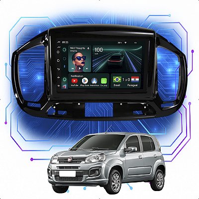 Kit Multimidia Android 4-64GB 7p Uno 15-21 Carplay + Wifi