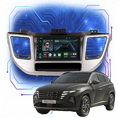 KIT MULTIMIDIA ANDROID 4/64GB 7" TUCSON 17/24 GRAFITE PRETO