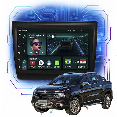 Kit Multimídia Android 4-64GB 7p Toro 2016 a 2021 Youtube + Wifi