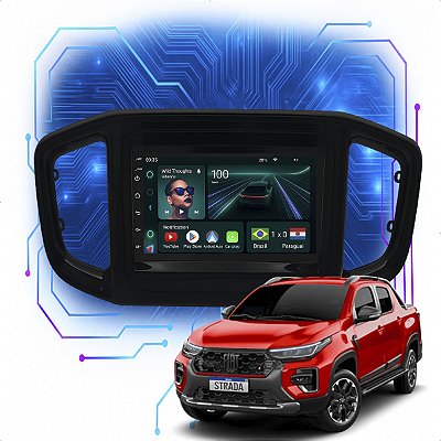 Kit Multimídia Android 4/64GB 7p Strada 2021 a 2024