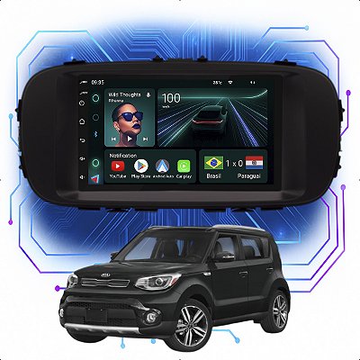 Kit Multimídia Android 4+64gb 7p Soul 2015 a 2019 Youtube + Maps