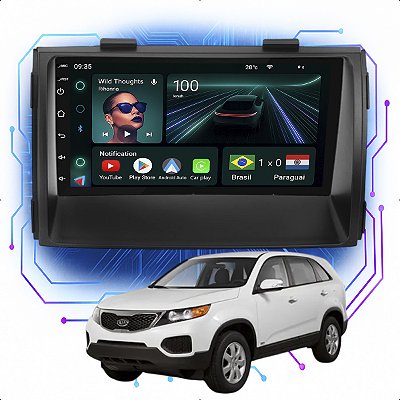 Kit Multimídia Android 4-64GB 7p Sorento 2010 a 2012 Carplay + Gps
