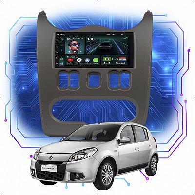 Kit Multimídia Android 4/64GB 7p Renault Sandero 2007 a 2011