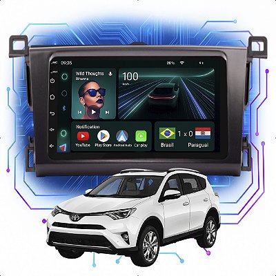 Kit Multimídia Android 4-64GB 7pol Rav4 2013 a 2018 Android Auto + Maps