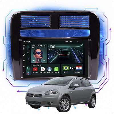 Kit Multimídia Android 4-64GB 7p Punto 2008 a 2012 Gps + Câmera De Ré