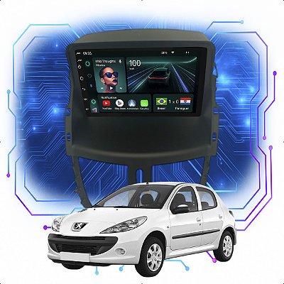 Kit Multimídia Android 4-64GB 7p Peugeot 207 2009 a 2015 Gps + Maps