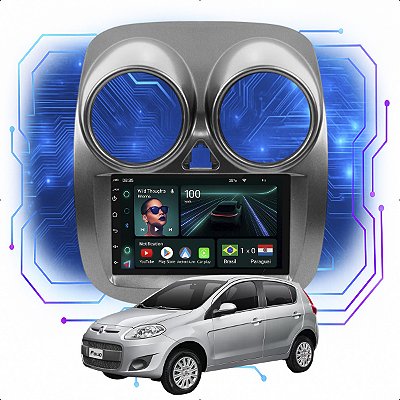 Kit Multimídia Android 4-64GB 7p Palio Novo 2012 a 2017 Android Auto + Camera De Ré
