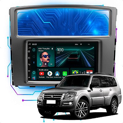 Kit Multimídia Android 4-64GB 7p Pajero Full 2008 a 2021 Carplay + Gps
