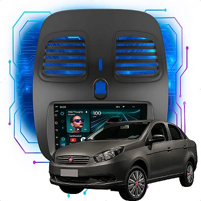 Kit Multimídia Android 4-64GB 7p Grand Siena 2013 a 2021 Youtube + Carplay