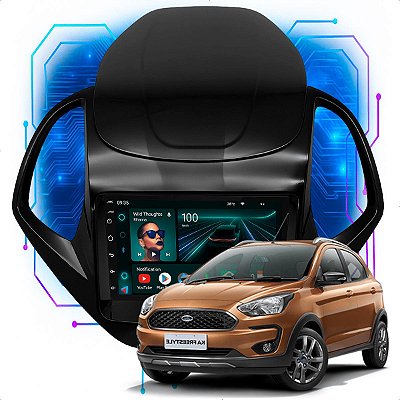 Kit Multimídia Android 4-64GB 7pol Ka Freestyle 2019 a 2021 Spotify + Maps