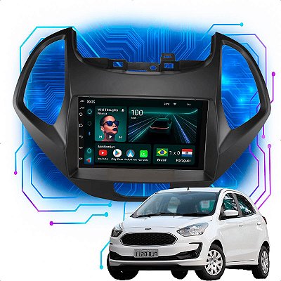 Kit Multimídia Android 4-64GB 7pol Ka 2019 a 2021 Carplay + Gps