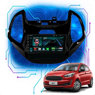 Kit Multimídia Android 4-64GB 7p Ka 2015 a 2017 Maps + Câmera De Ré