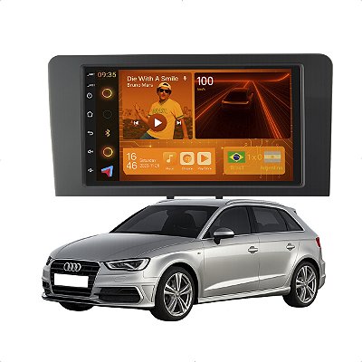 Kit Multimidia Android 2-64GB 7p A3 07-12 Carplay + Câmera De Ré