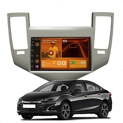 Kit Multimidia Android 2-64GB 7pol Cruze 11-16 Carplay + Câmera De Ré