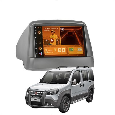 Kit Multimidia Android 2-64GB 7pol Doblo 00-21 Youtube + Câmera De Ré