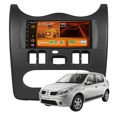 KIT MULTIMIDIA ANDROID 2/64GB 7" SANDERO 07/11 PRETO JP/CH R