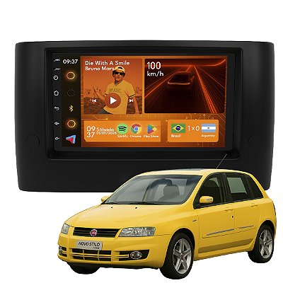 Kit Multimidia Android 2-64GB 7p Stilo 03-11 Android Auto + Câmera De Ré