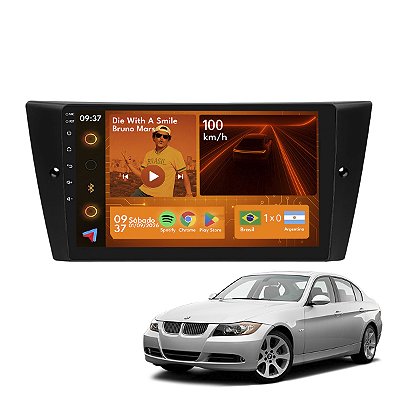 Kit Multimídia Android 2-64GB 9p Bmw Serie 3 E90 E093 2005 a 2012 Youtube