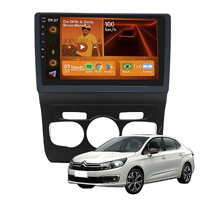 Kit Multimídia Android 2-64GB 9p Citroen C4 Louge 13 a 18 Câmera De Ré