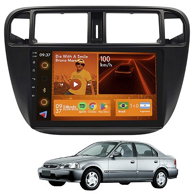 Kit Multimidia Android 2-64gb 9p CIVIC 98-00 Youtube + Wifi