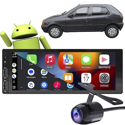 Kit Multimídia Android 6.8p Fiat Palio 96/00 1 Din Carplay