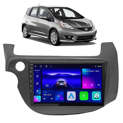 Kit Central Multimídia Octa-Core 9" 4/64GB Fit 2009 a 2014 CarPlay Android Auto