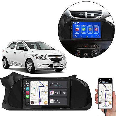 Kit Central Multimídia MP5 9 Polegadas Chevrolet Onix Prisma 2013 a 2019 | CarPlay Android Auto