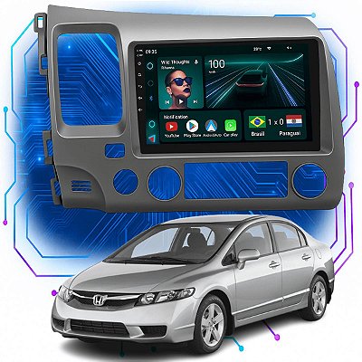 Kit Multimídia 9p Octacore 4gb 64gb Honda Civic 2007-2011